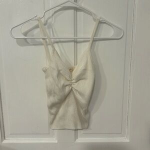 White Brandy Melville cropped going out top